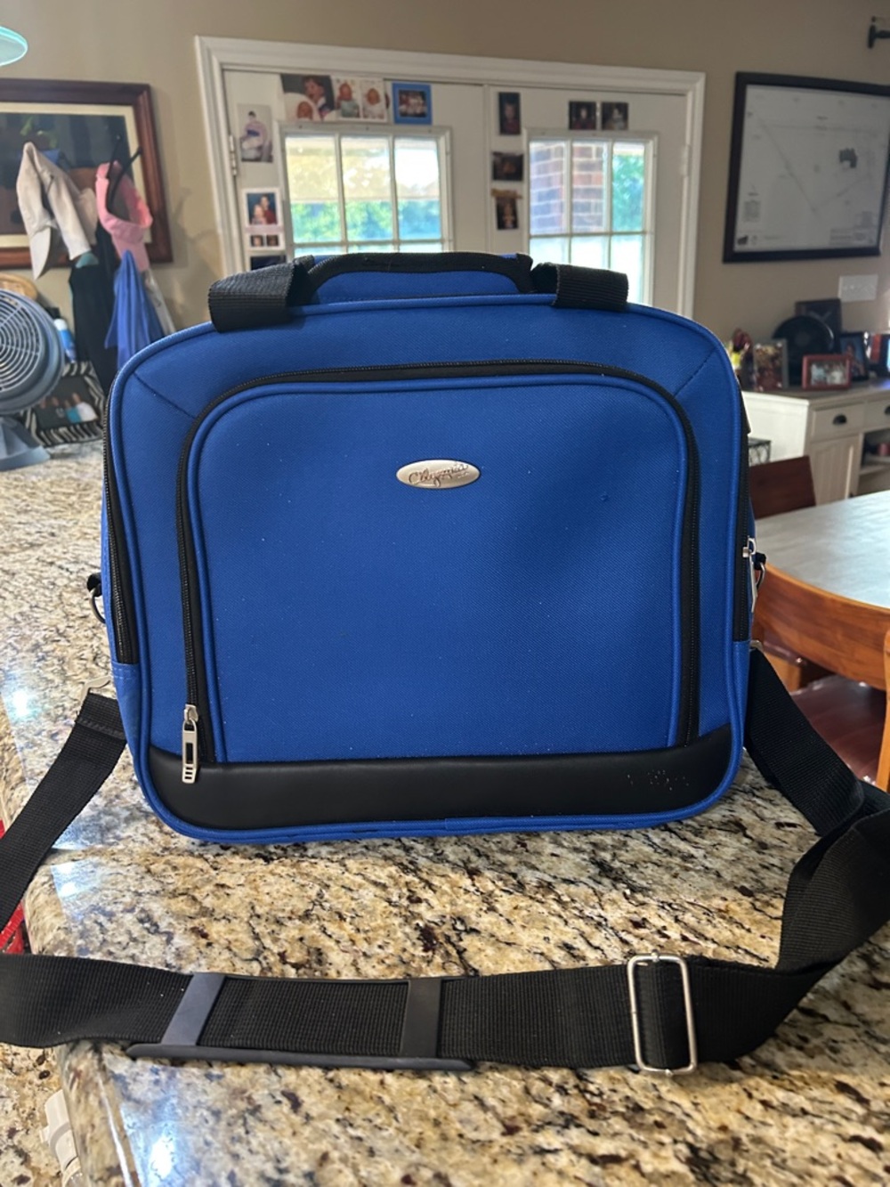 Blue Laptop Travel Bag with Black Trim
